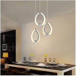 1 Light Modern Contemporary Pendant Light with Crystal Shade