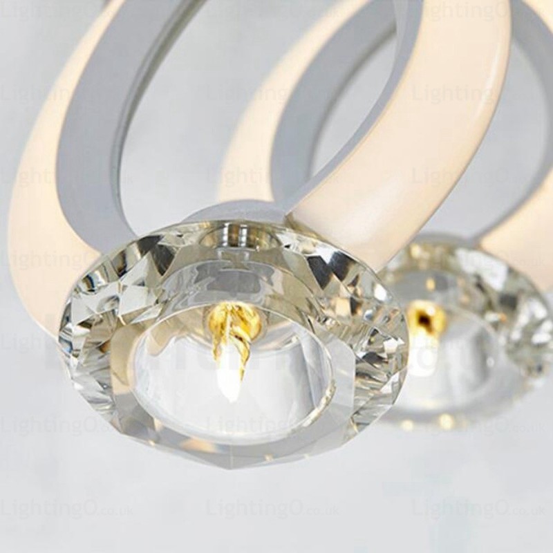 1 Light Modern Contemporary Pendant Light with Crystal Shade