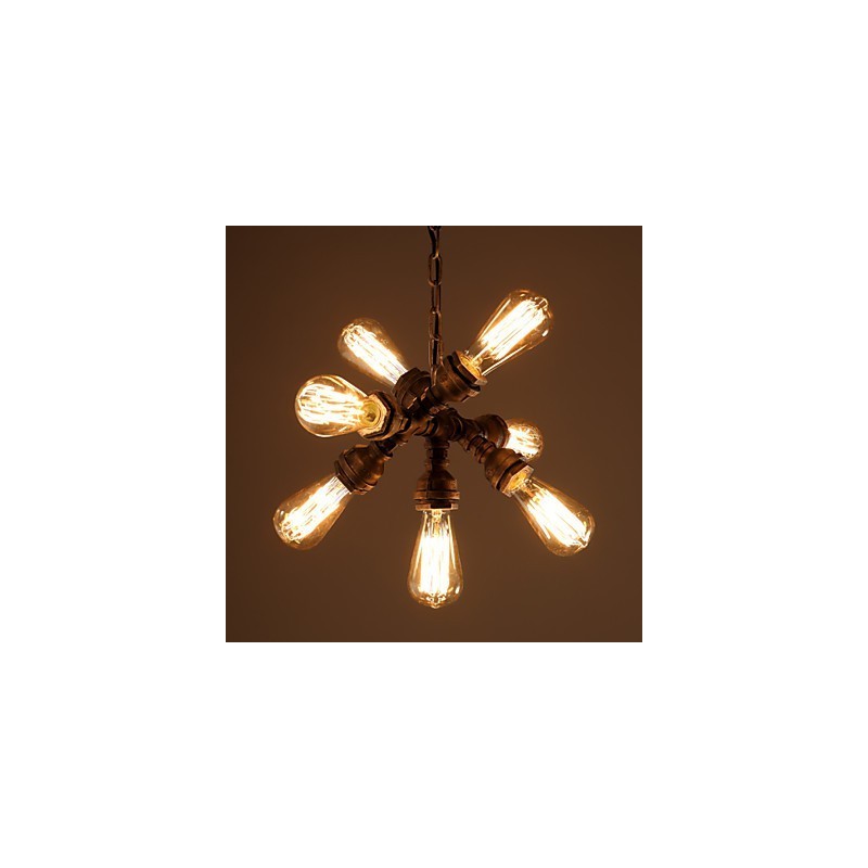 Rustic Lodge Vintage Electroplated Metal Chandelier