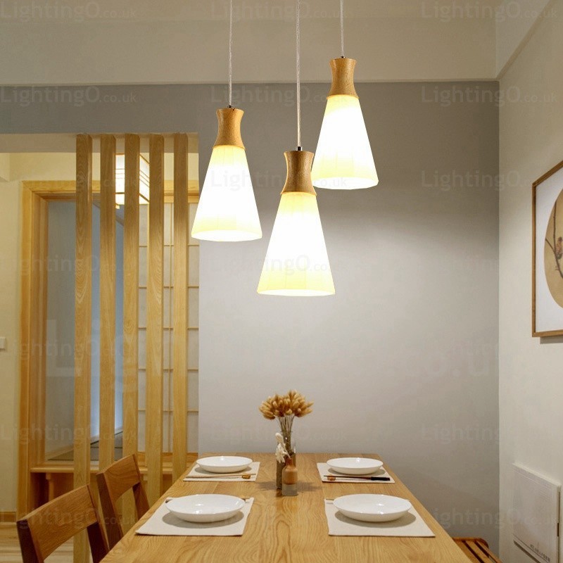 1 Light Modern Contemporary Nordic Pendant Light with Glass Shade