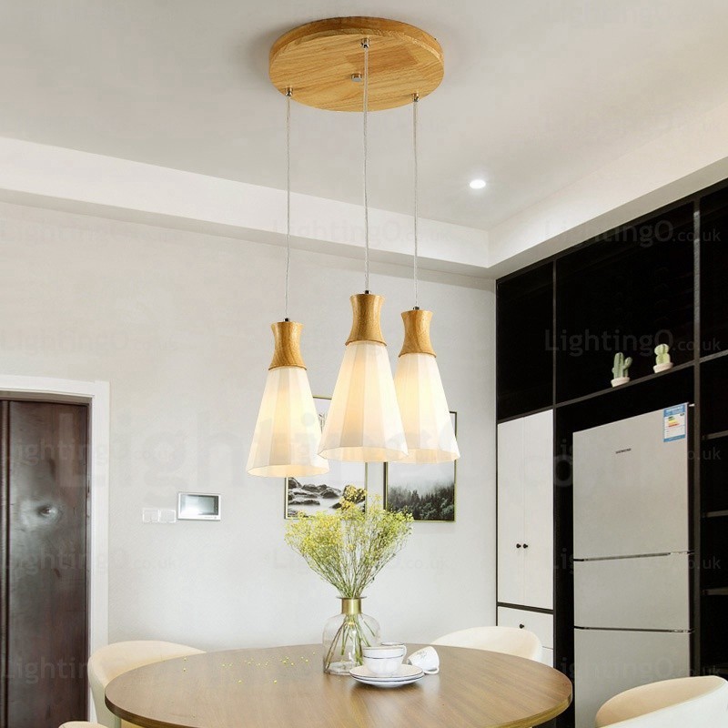 1 Light Modern Contemporary Nordic Pendant Light with Glass Shade