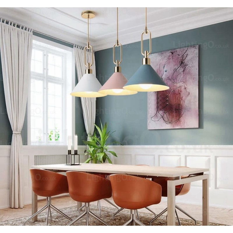 1 Light Nordic Modern Contemporary Pendant Light with Stainless Steel Shade Shops