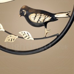 1 Light Country Rustic Rural Pendant Light with Glass Shade