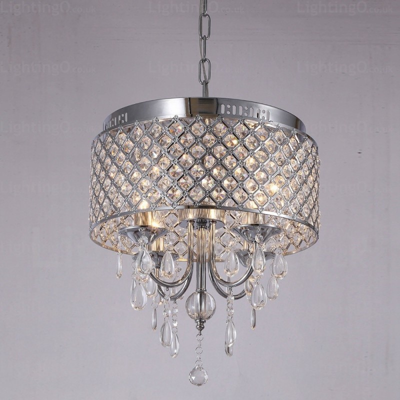 1 Light Modern Contemporary Pendant Light with Crystal Shade