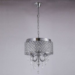 1 Light Modern Contemporary Pendant Light with Crystal Shade