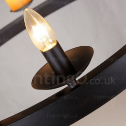 8 Light Vintage Retro Pendant Light with Marble Shade