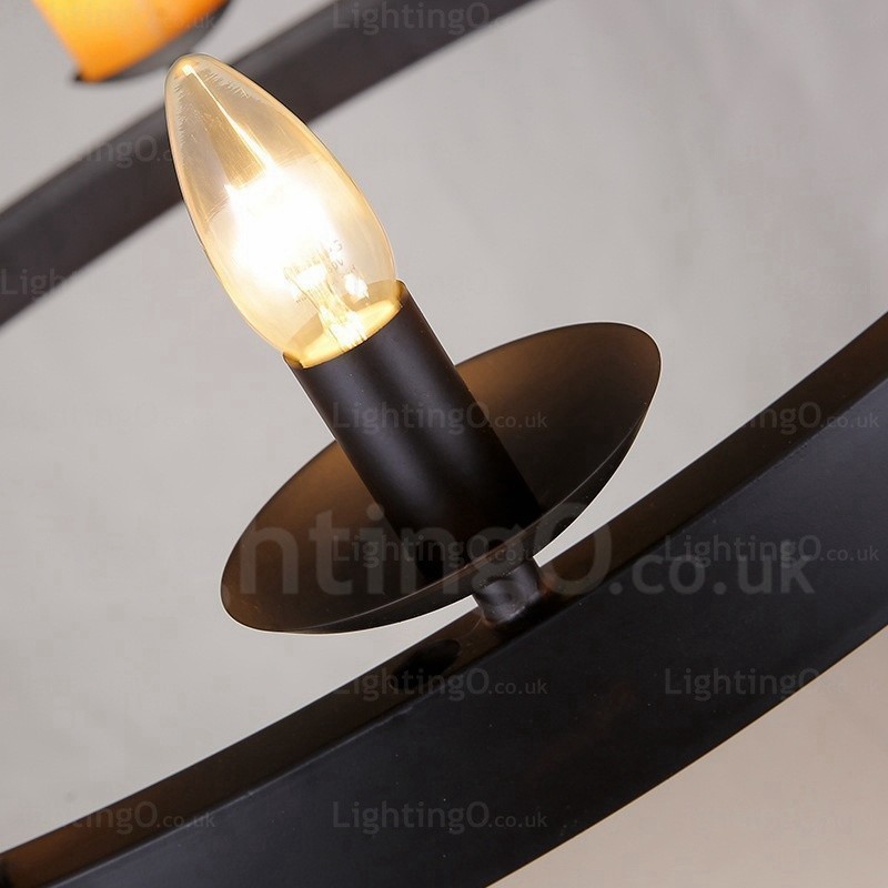 8 Light Vintage Retro Pendant Light with Marble Shade