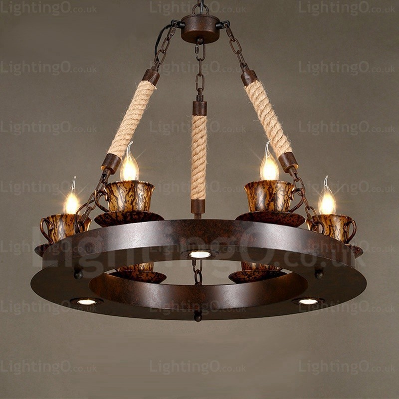 9 Light Country Rustic Pendant Light