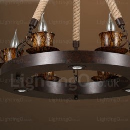 9 Light Country Rustic Pendant Light