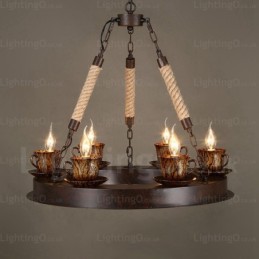 9 Light Country Rustic Pendant Light