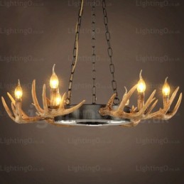 9 Light Vintage Retro Rustic Antler Chandelier Pendant Light