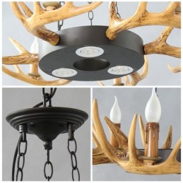 9 Light Vintage Retro Rustic Antler Chandelier Pendant Light