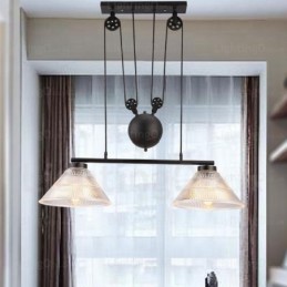 2 Light Modern Contemporary Pendant Light with Glass Shade