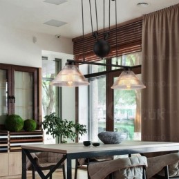 2 Light Modern Contemporary Pendant Light with Glass Shade