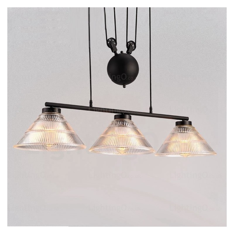 2 Light Modern Contemporary Pendant Light with Glass Shade