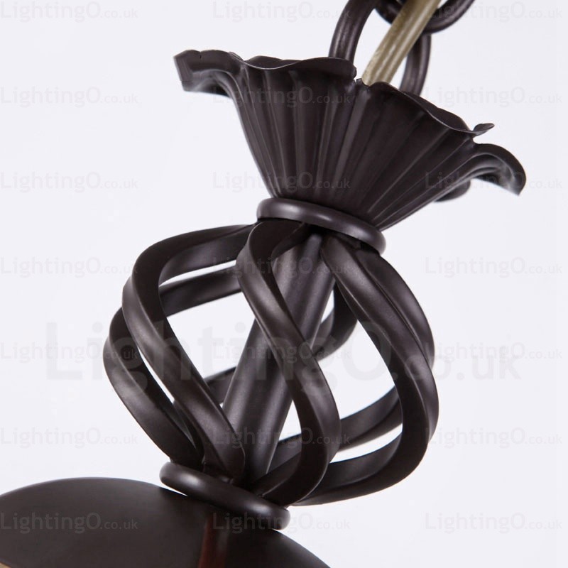 1 Light Country Rustic Pendant Light with Glass Shade