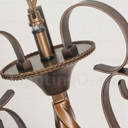 1 Light Country Rustic Pendant Light with Glass Shade