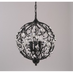 3 Light Vintage Retro Globe Crystal Pendant Light