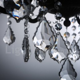 6 Light Diameter 60CM Vintage Crystal Painting Metal Chandelier Rusty Iron Colour Pendant Light