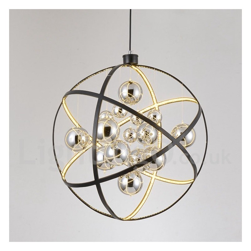 Diameter 50CM 80CM Vintage Globe Chandelier Rusty Colour Pendant Light