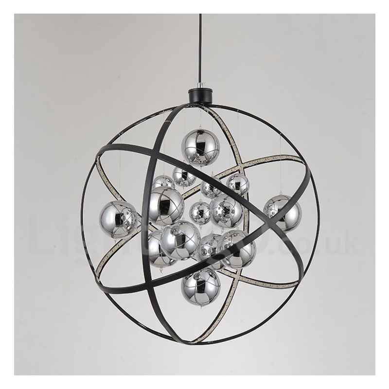 Diameter 50CM 80CM Vintage Globe Chandelier Rusty Colour Pendant Light