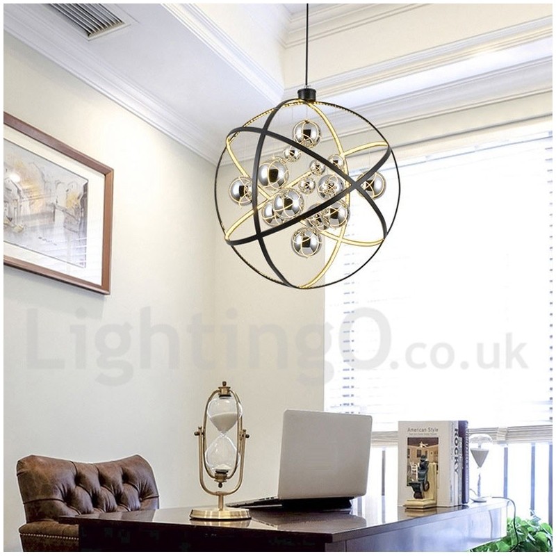 Diameter 50CM 80CM Vintage Globe Chandelier Rusty Colour Pendant Light