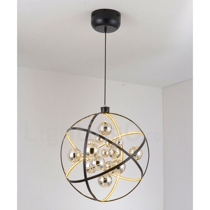 Diameter 50CM 80CM Vintage Globe Chandelier Rusty Colour Pendant Light