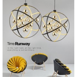 Diameter 50CM 80CM Vintage Globe Chandelier Rusty Colour Pendant Light