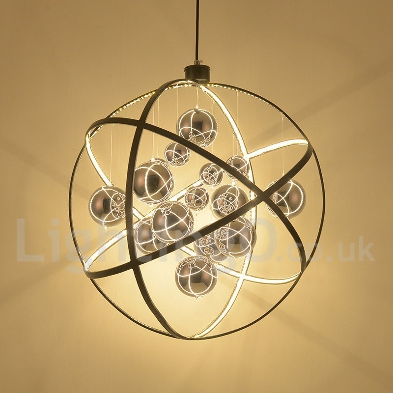 Diameter 50CM 80CM Vintage Globe Chandelier Rusty Colour Pendant Light
