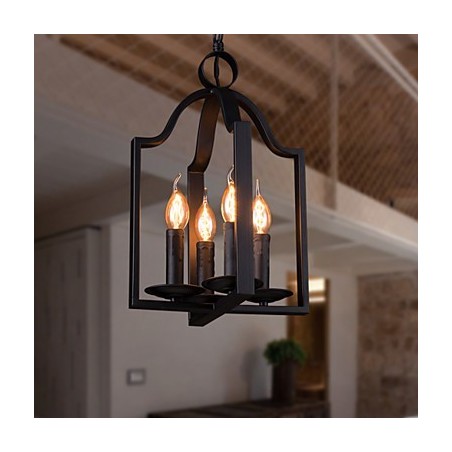 4 Light Vintage Minimalist Iron Painting Pendant Light