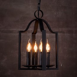 4 Light Vintage Minimalist Iron Painting Pendant Light