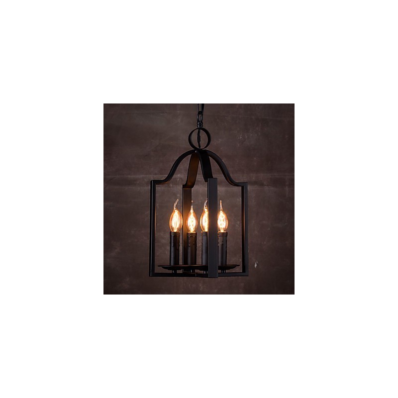 4 Light Vintage Minimalist Iron Painting Pendant Light