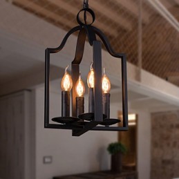 4 Light Vintage Minimalist Iron Painting Pendant Light