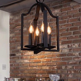 4 Light Vintage Minimalist Iron Painting Pendant Light
