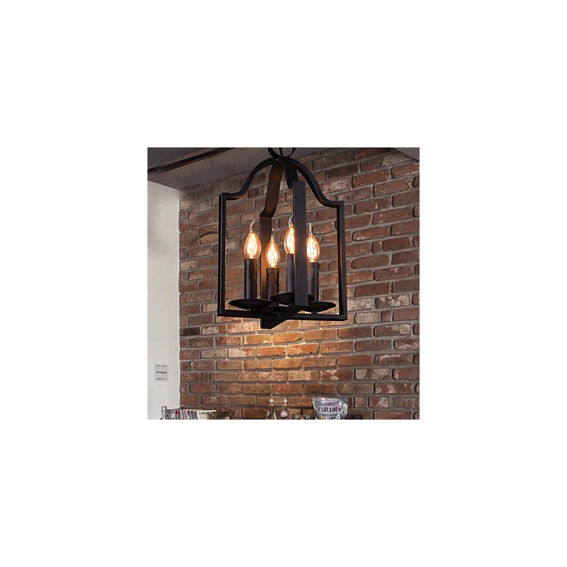 4 Light Vintage Minimalist Iron Painting Pendant Light