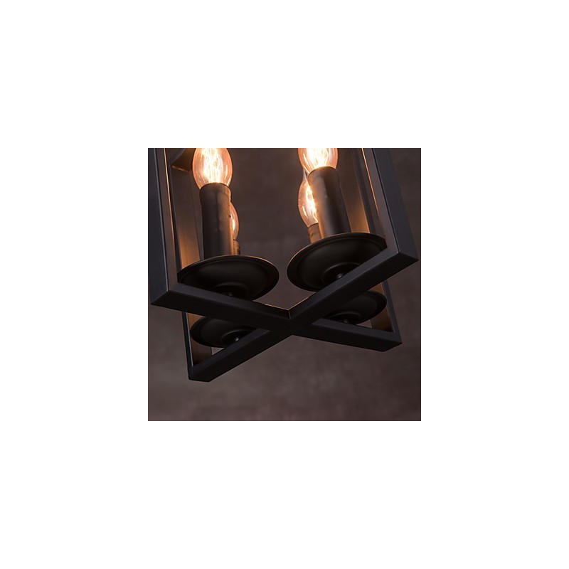 4 Light Vintage Minimalist Iron Painting Pendant Light