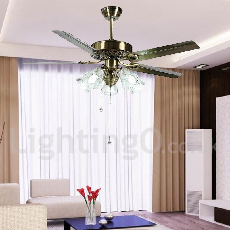 52" European Style Vintage Ceiling Fan