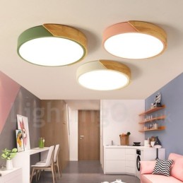 Modern Contemporary Steel Wood Lighting Ceiling Light
