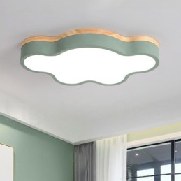 Macaron Multicolor Modern Contemporary Steel Flush Wood Light Ceiling Light