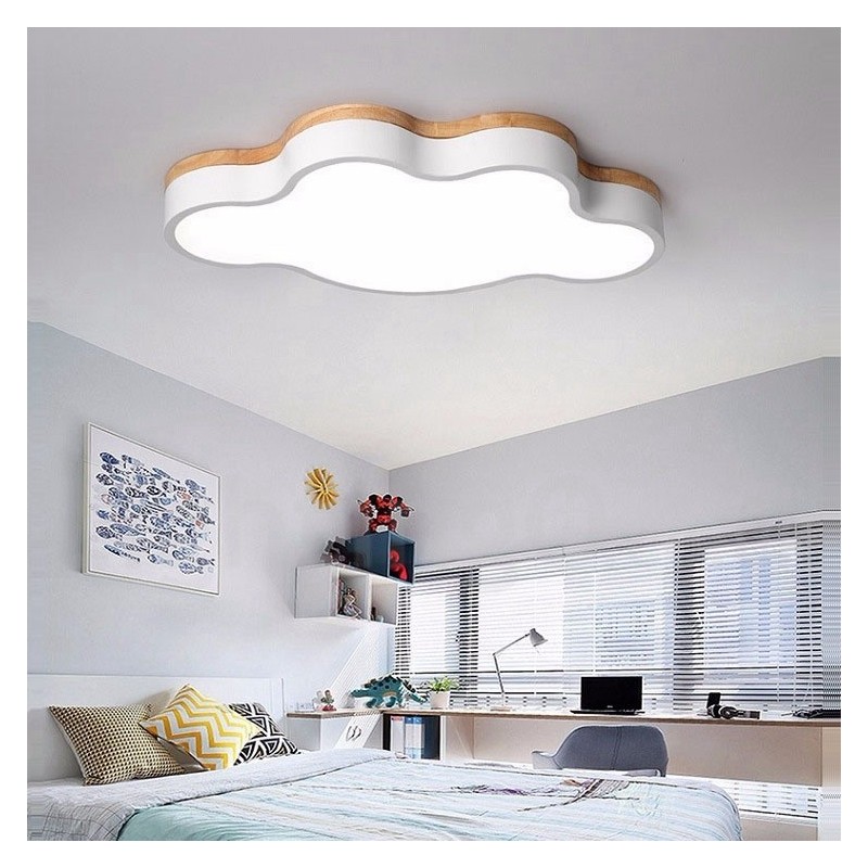 Macaron Multicolor Modern Contemporary Steel Flush Wood Light Ceiling Light