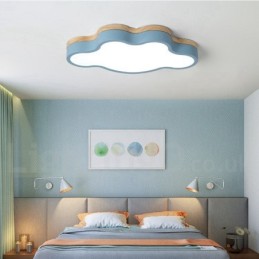 Macaron Multicolor Modern Contemporary Steel Flush Wood Light Ceiling Light