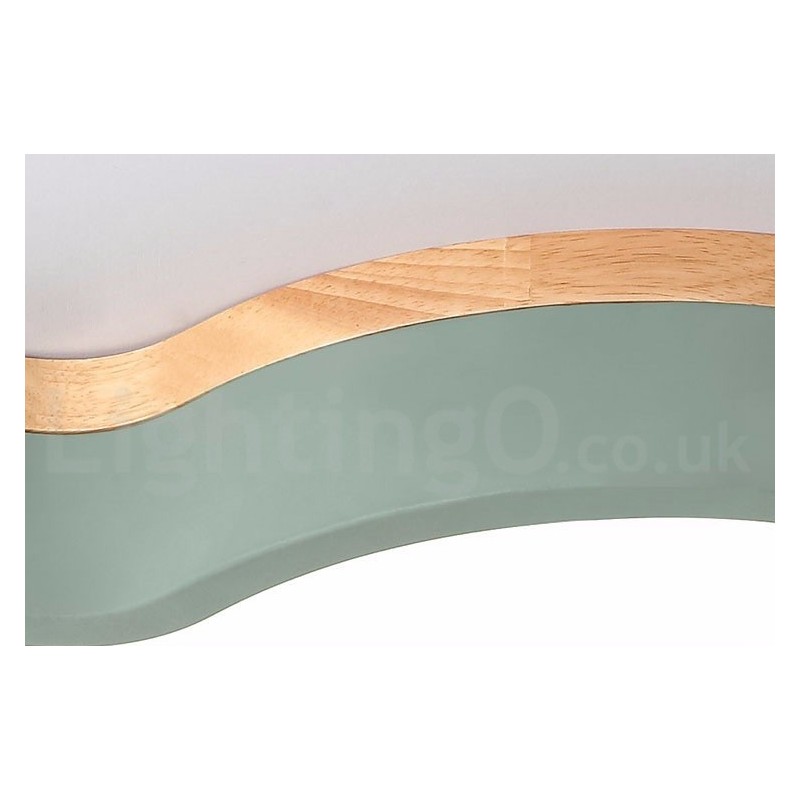 Macaron Multicolor Modern Contemporary Steel Flush Wood Light Ceiling Light