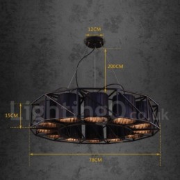 Industrial Style Steel Lighting Store Pendant Chandelier Light