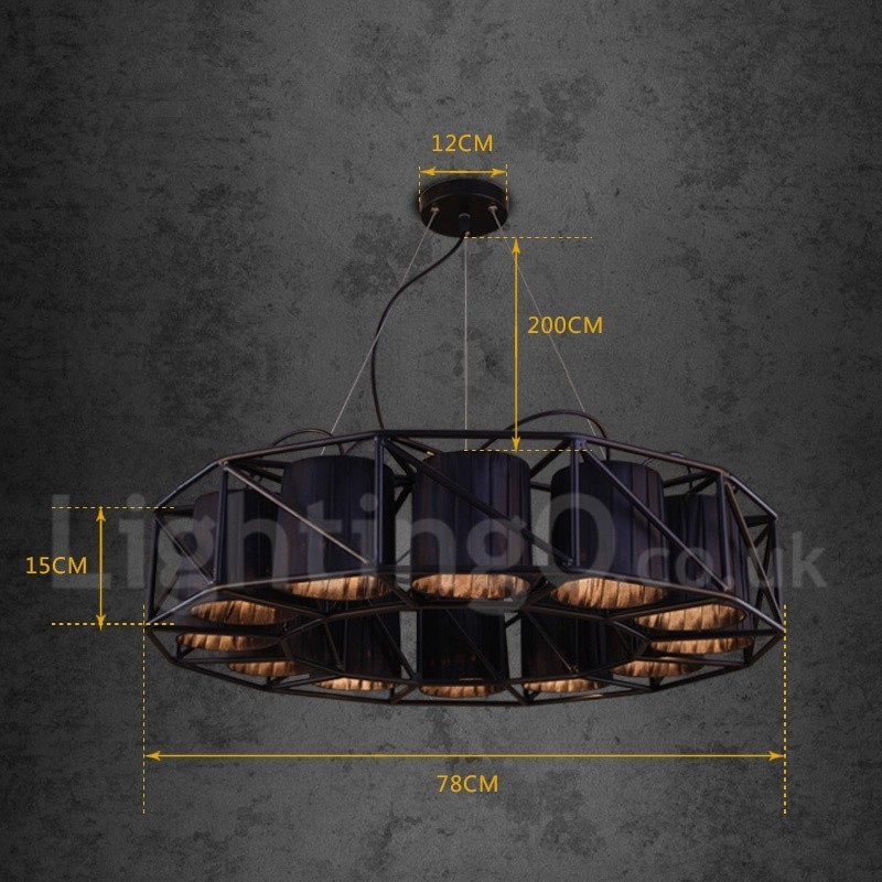Industrial Style Steel Lighting Store Pendant Chandelier Light