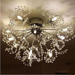 Stainless Steel Etched Deciduous Crystal Ceiling Llight