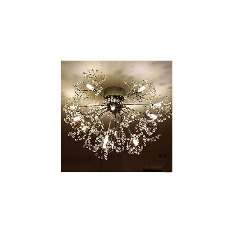 Stainless Steel Etched Deciduous Crystal Ceiling Llight