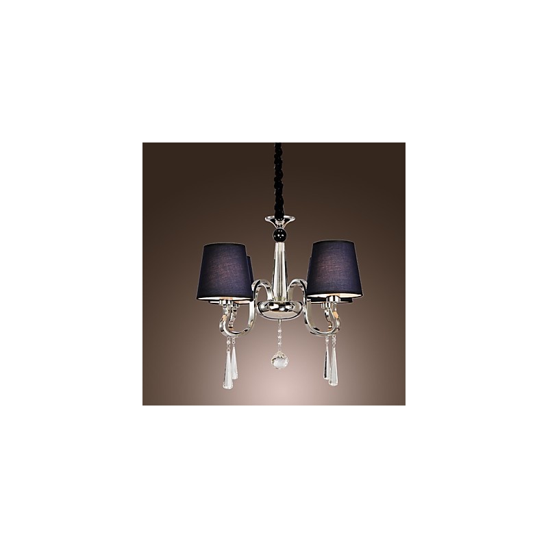 Vintage Chandelier 4 Light Classic Fabric Metal Painting