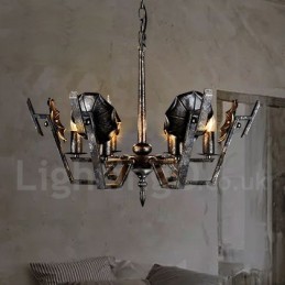Industrial Style Steel Lighting Store Pendant Chandelier Light