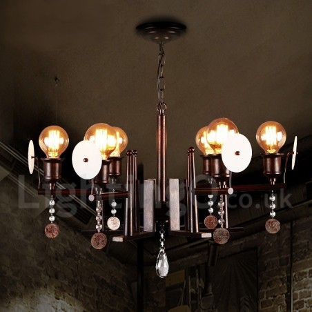 Industrial Style Steel Acrylic Crystal Lighting Store Pendant Chandelier Light