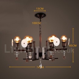 Industrial Style Steel Acrylic Crystal Lighting Store Pendant Chandelier Light